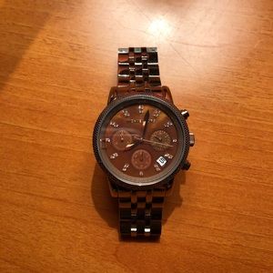 Chocolate Gold MK Watch